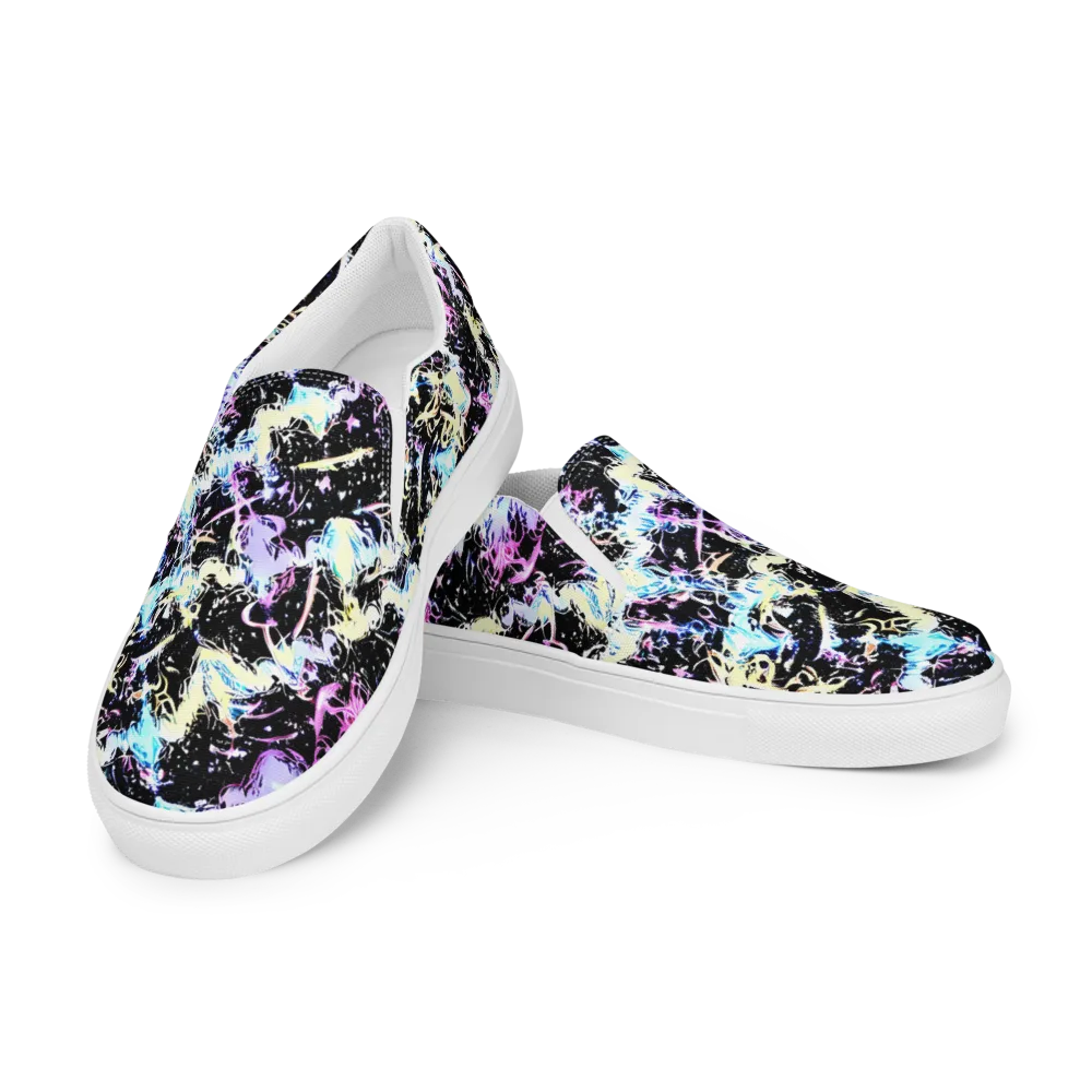 Midnight Botanica on Men's Slip-On Canvas Shoes — Left Front