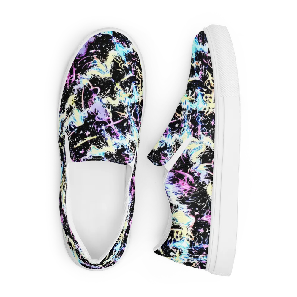 Midnight Botanica on Men's Slip-On Canvas Shoes — Front