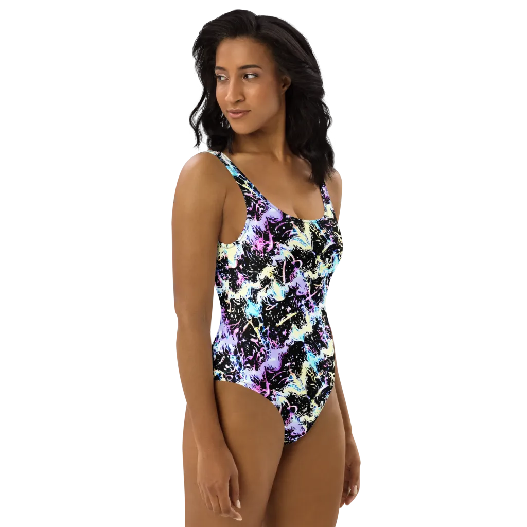Midnight Botanica on One-Piece Swimsuit — Right