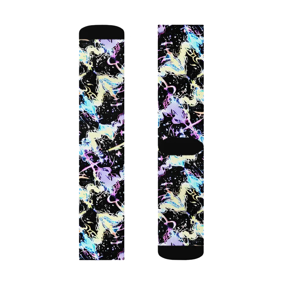 Midnight Botanica on Socks — Left Sock