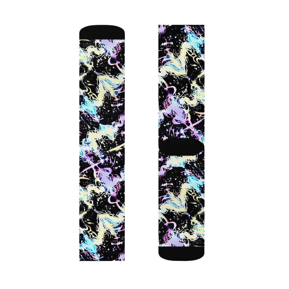 Midnight Botanica on Socks — Right Sock