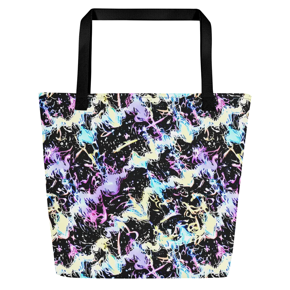 Midnight Botanica on Large Tote Bag W/ Pocket — Front