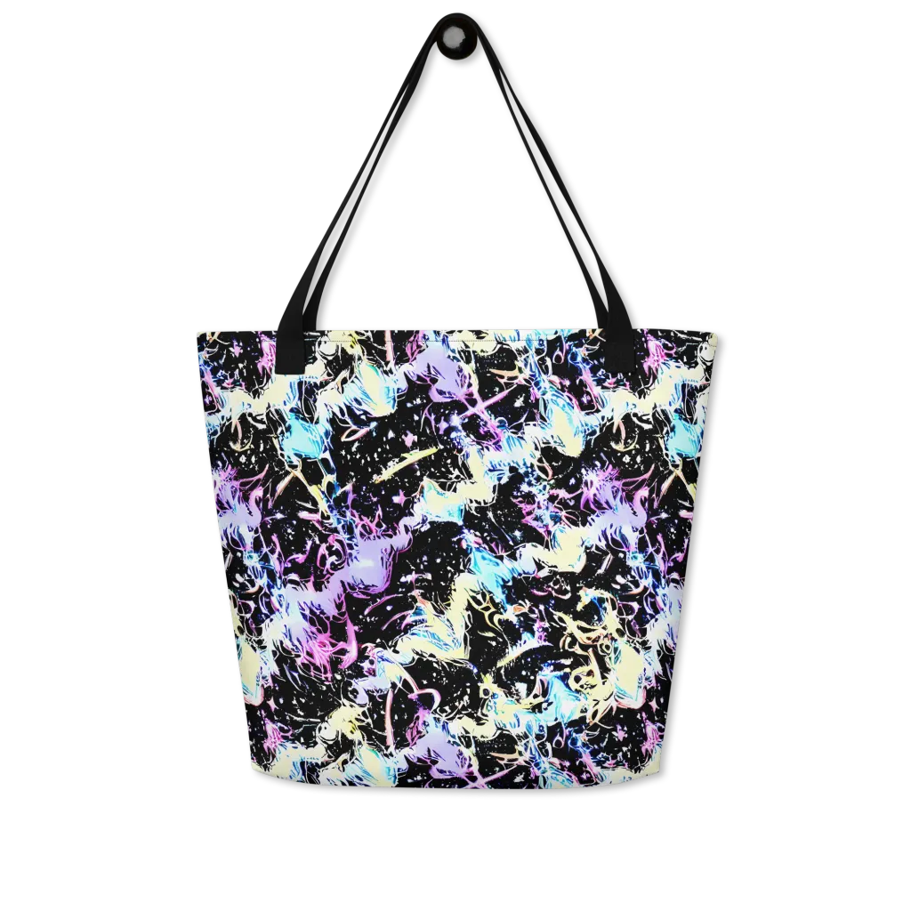 Midnight Botanica on Large Tote Bag W/ Pocket — Front