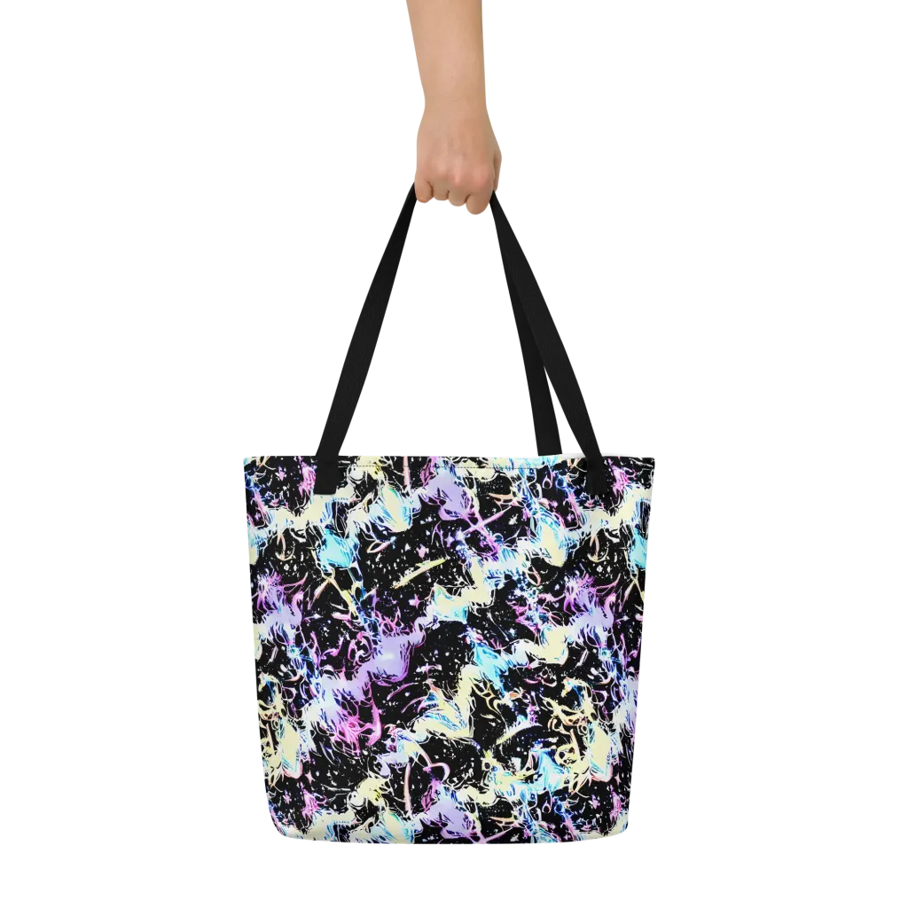 Midnight Botanica on Large Tote Bag W/ Pocket — Front