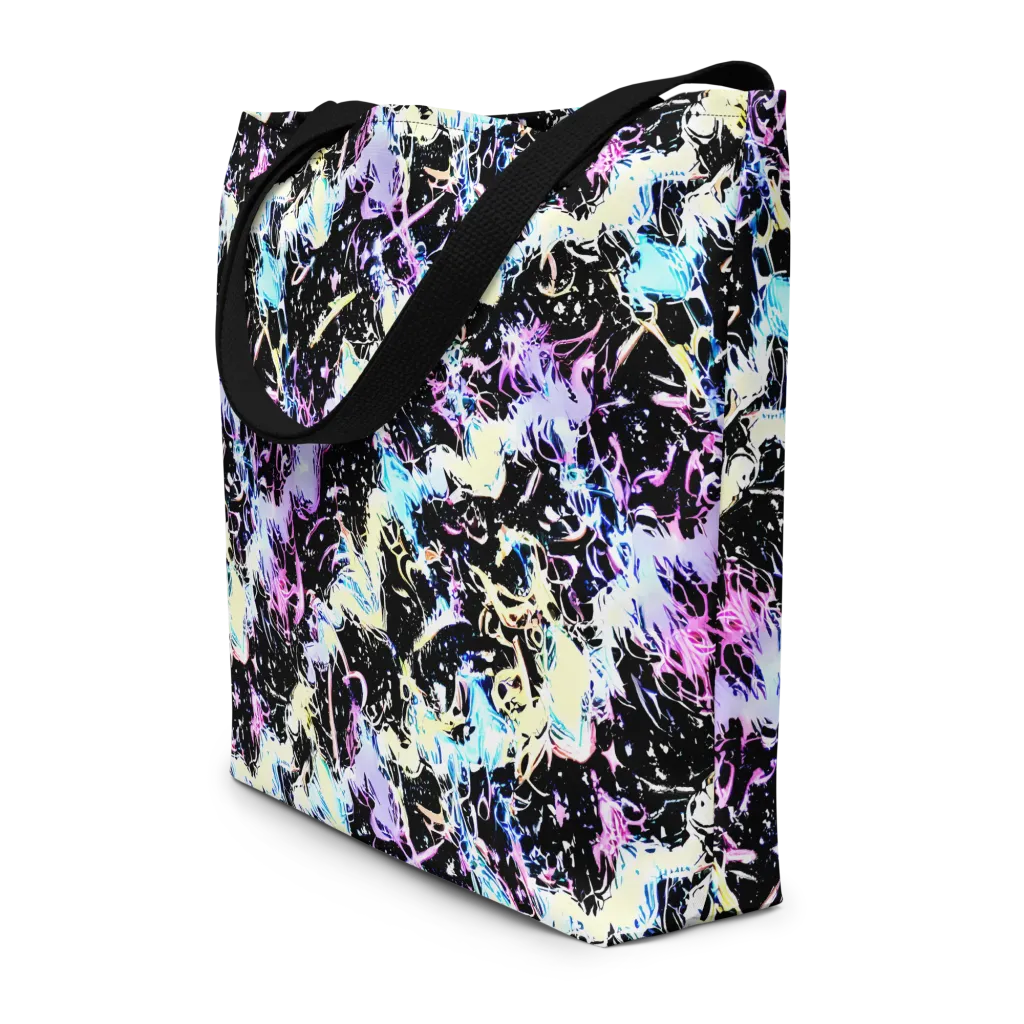 Midnight Botanica on Large Tote Bag W/ Pocket — Front