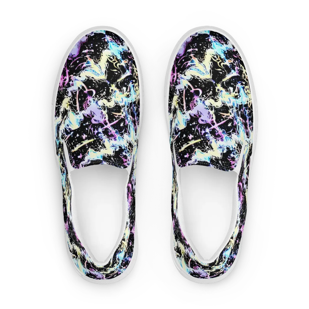 Midnight Botanica on Women's Slip-On Canvas Shoes — Front