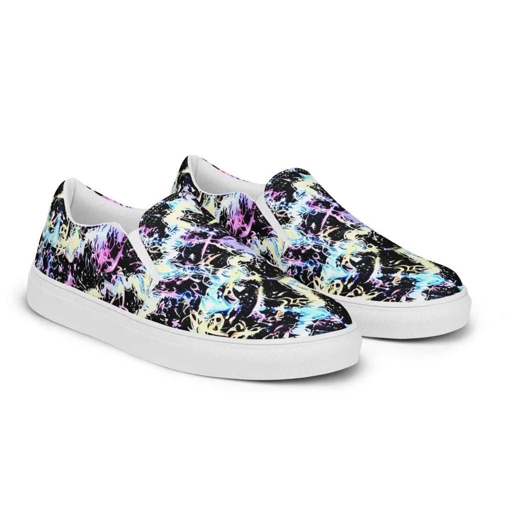 Midnight Botanica on Women's Slip-On Canvas Shoes — Right Front