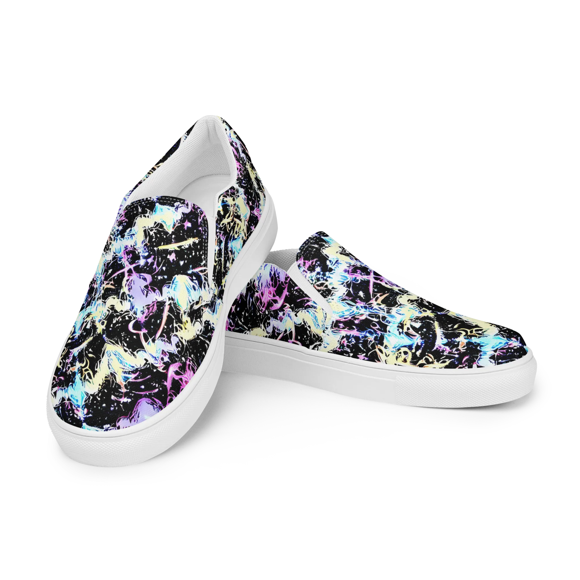 Midnight Botanica on Women's Slip-On Canvas Shoes — Left Front