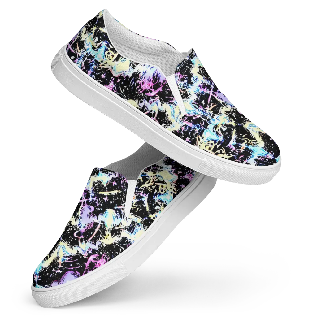 Midnight Botanica on Women's Slip-On Canvas Shoes — Front
