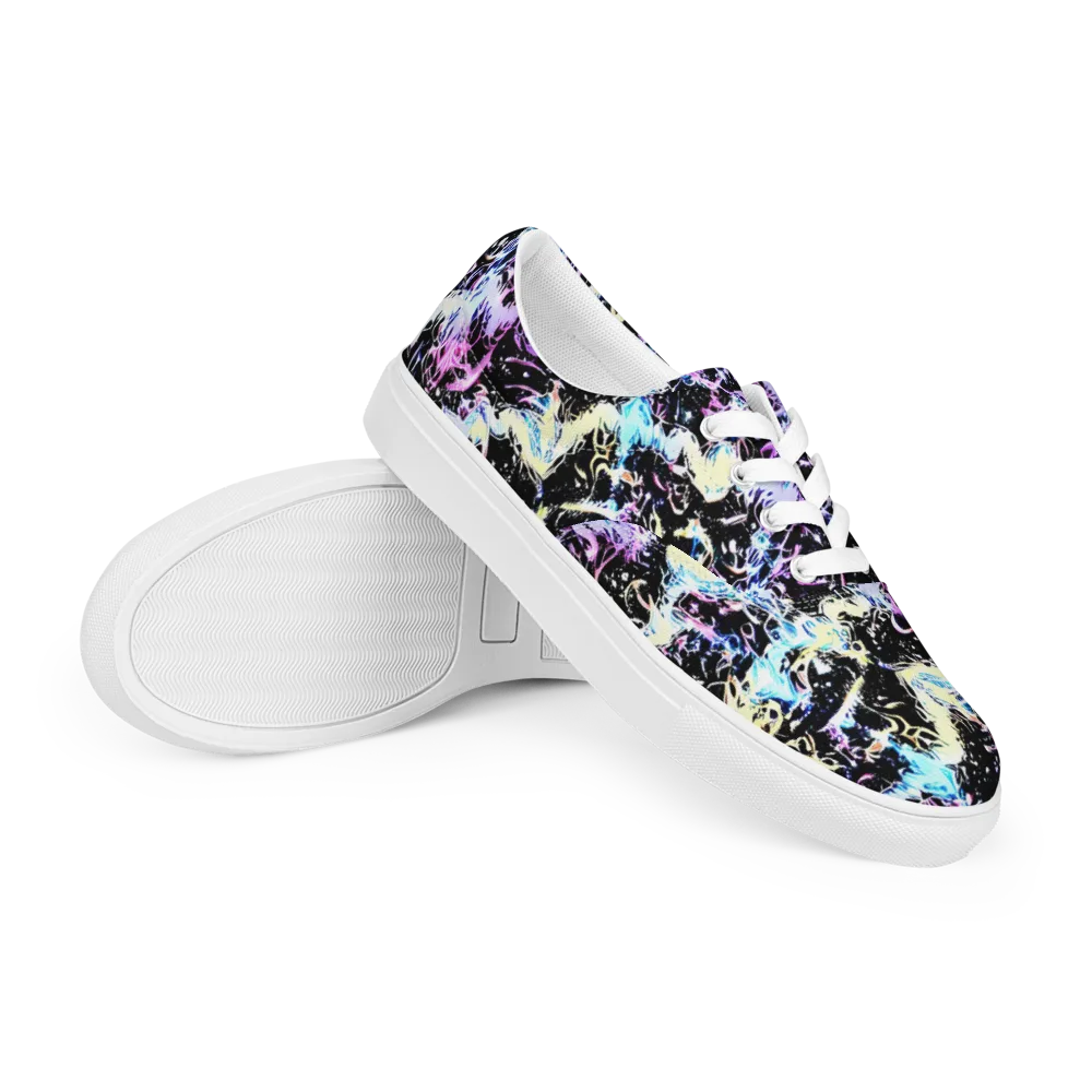 Midnight Botanica on Men's Lace-Up Canvas Shoes — Right Front
