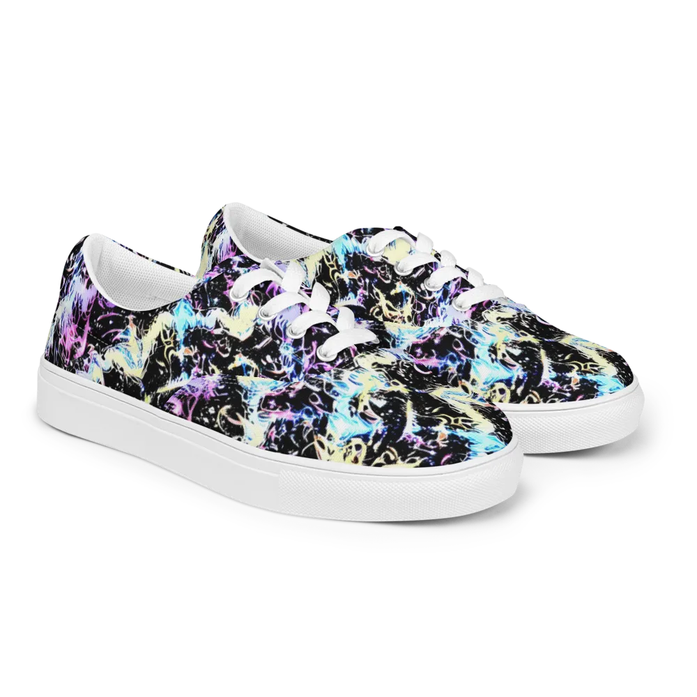 Midnight Botanica on Men's Lace-Up Canvas Shoes — Right Front