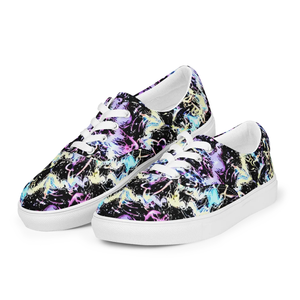 Midnight Botanica on Men's Lace-Up Canvas Shoes — Left Front