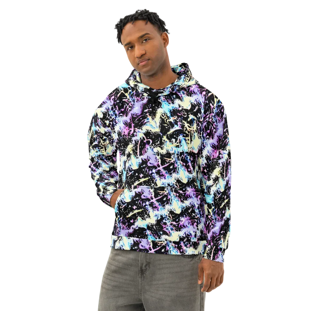 Midnight Botanica on Cotton Hoodie — Left Front