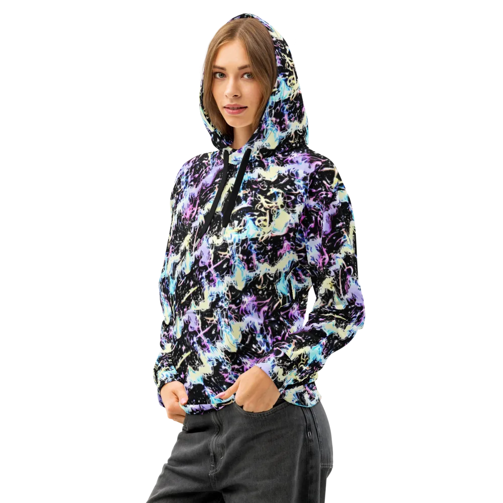 Midnight Botanica on Cotton Hoodie — Left Front