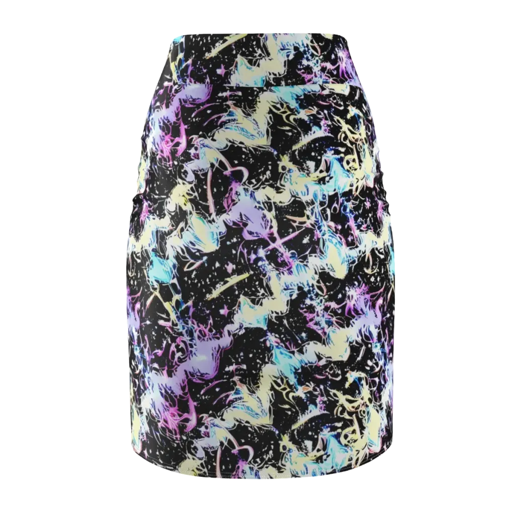 Midnight Botanica on Pencil Skirt — Back