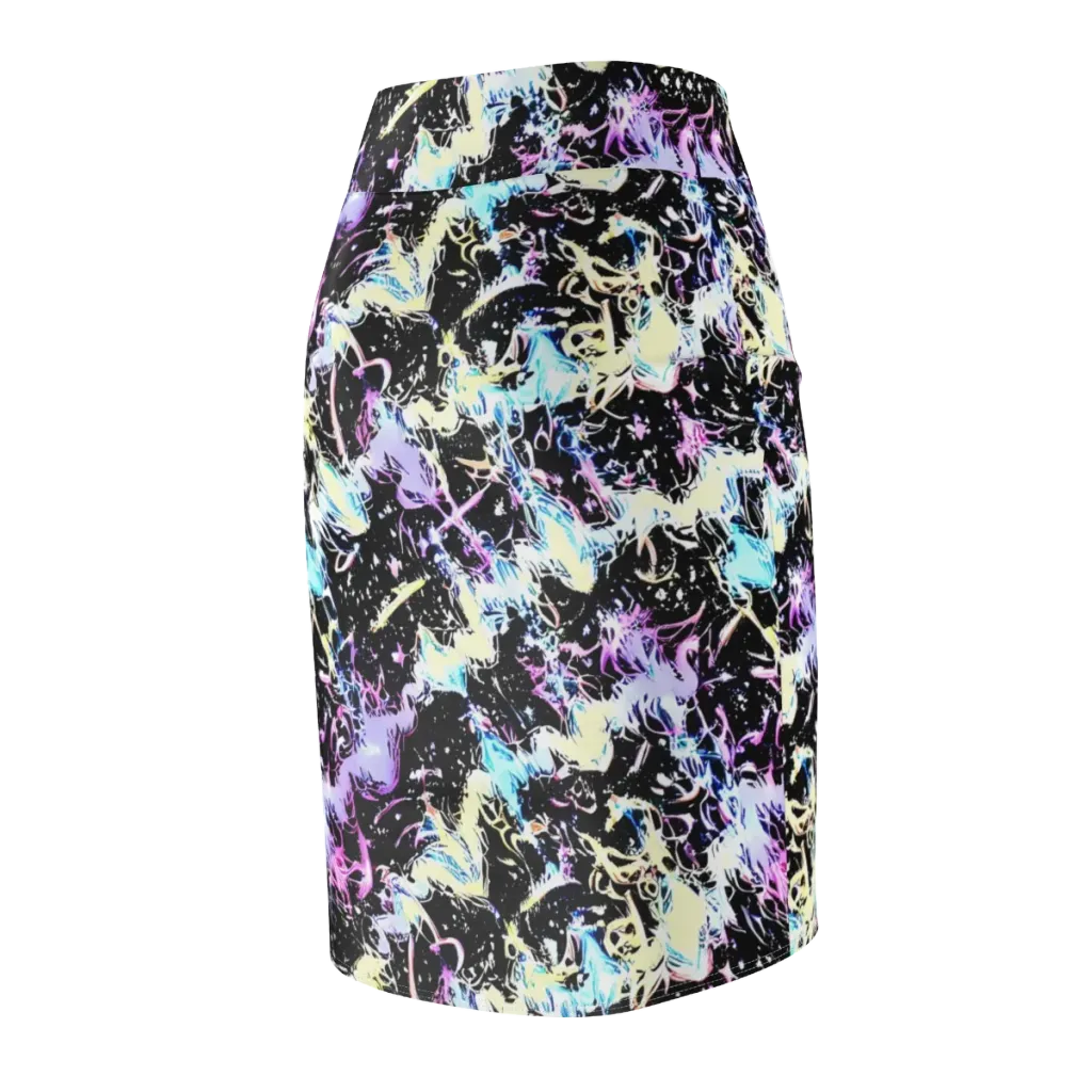 Midnight Botanica on Pencil Skirt — Back Side