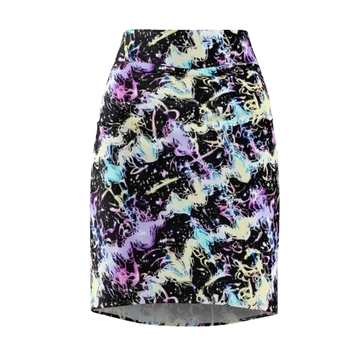 Midnight Botanica on a Pencil Skirt