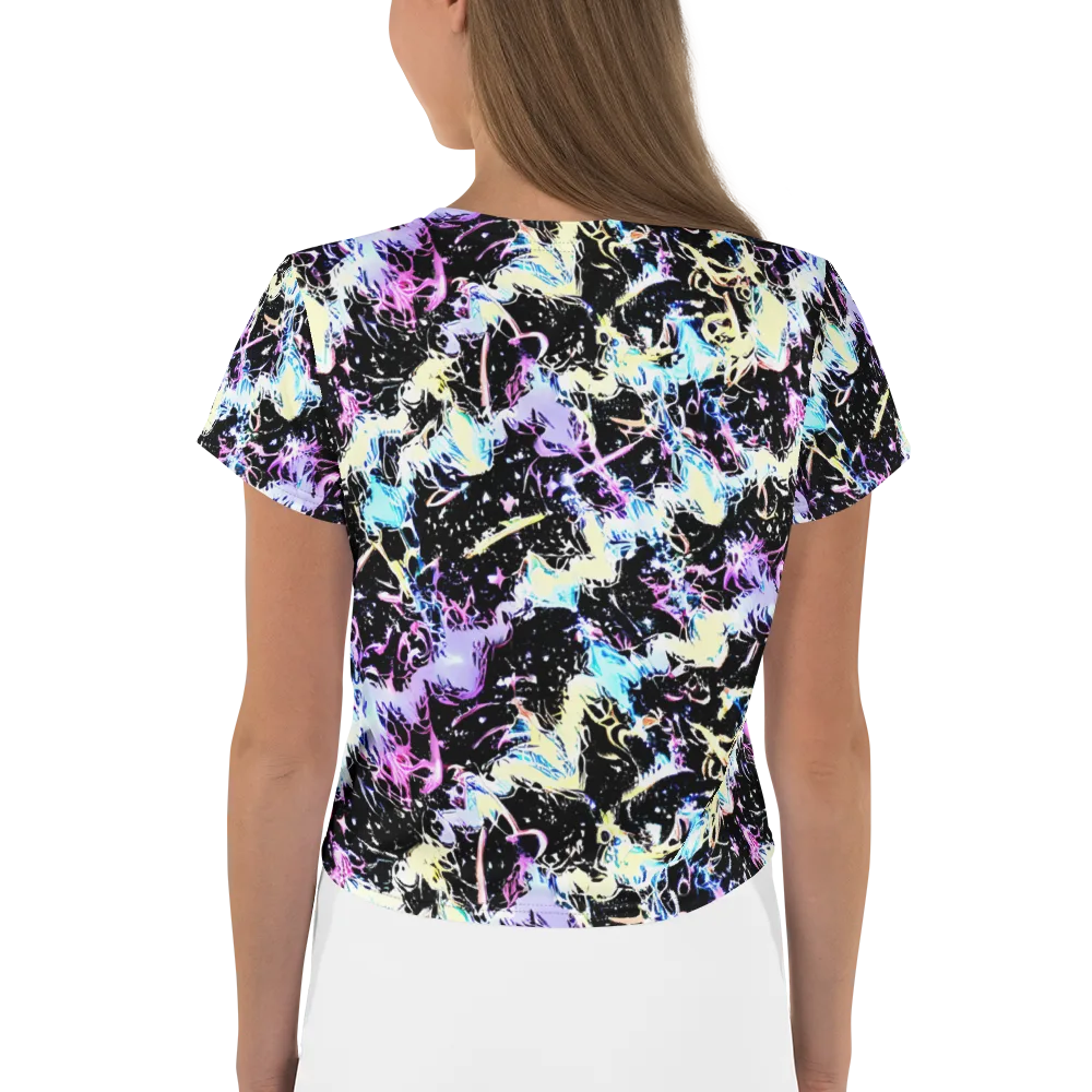 Midnight Botanica on Crop Tee — Back