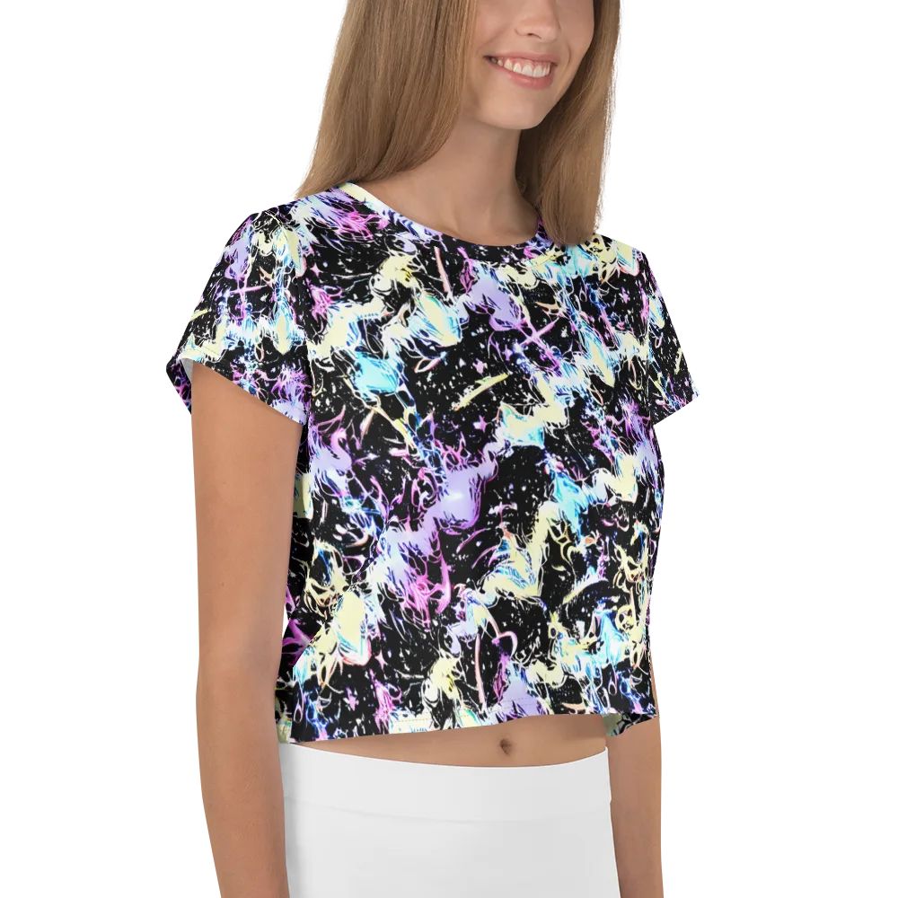 Midnight Botanica on Crop Tee — Right