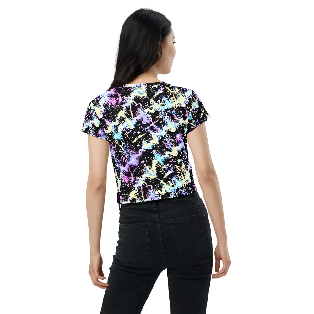 Midnight Botanica on Crop Tee — Back