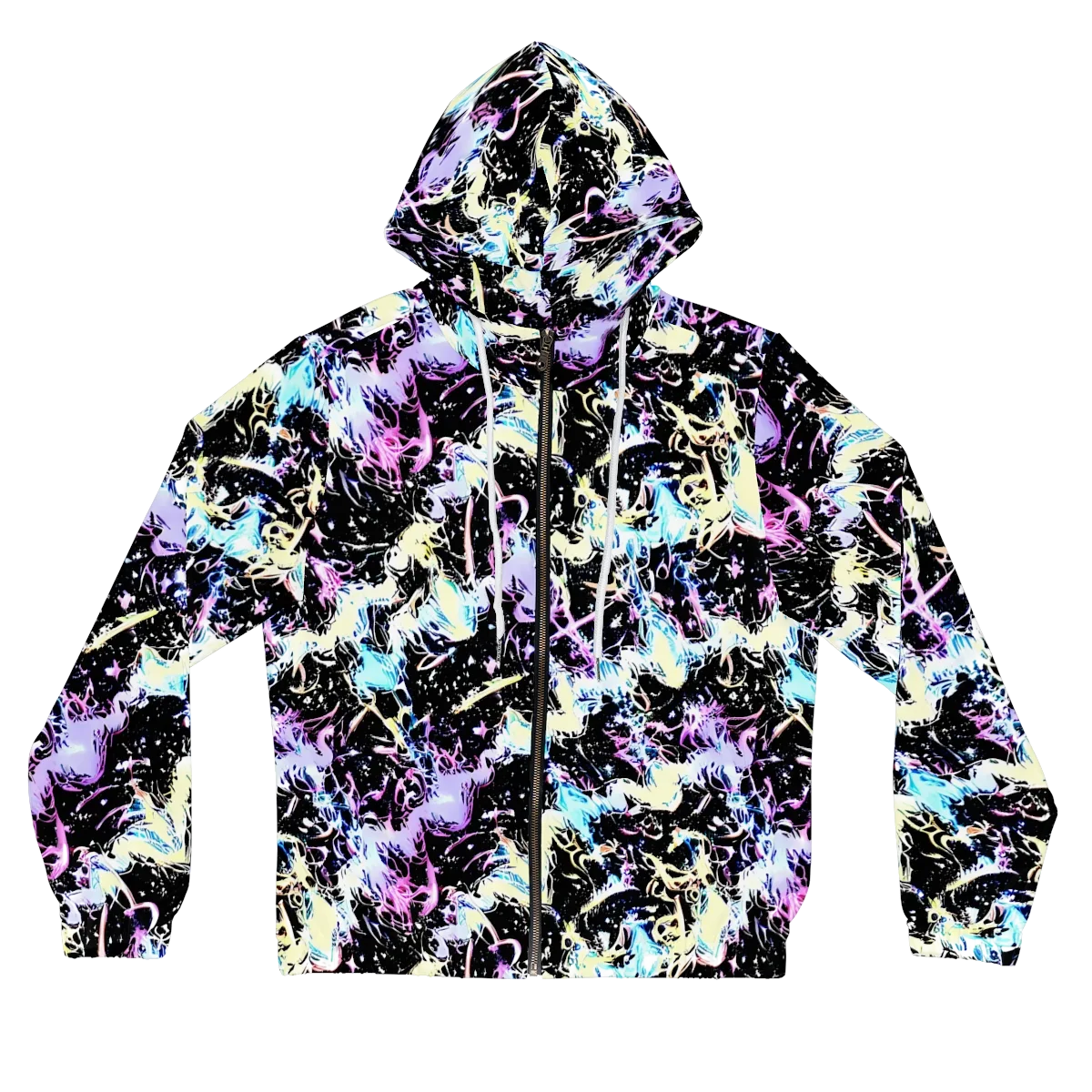 Midnight Botanica on Women's Full-Zip Hoodie — Front
