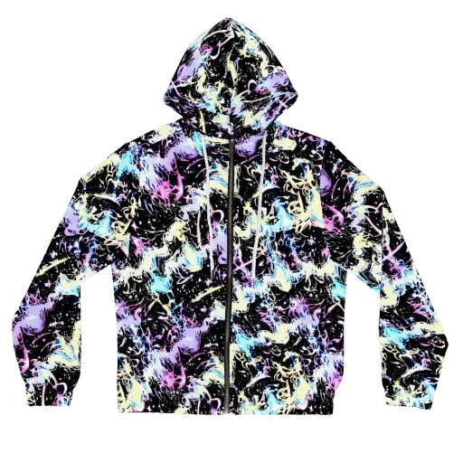 Midnight Botanica on a Women's Full-Zip Hoodie