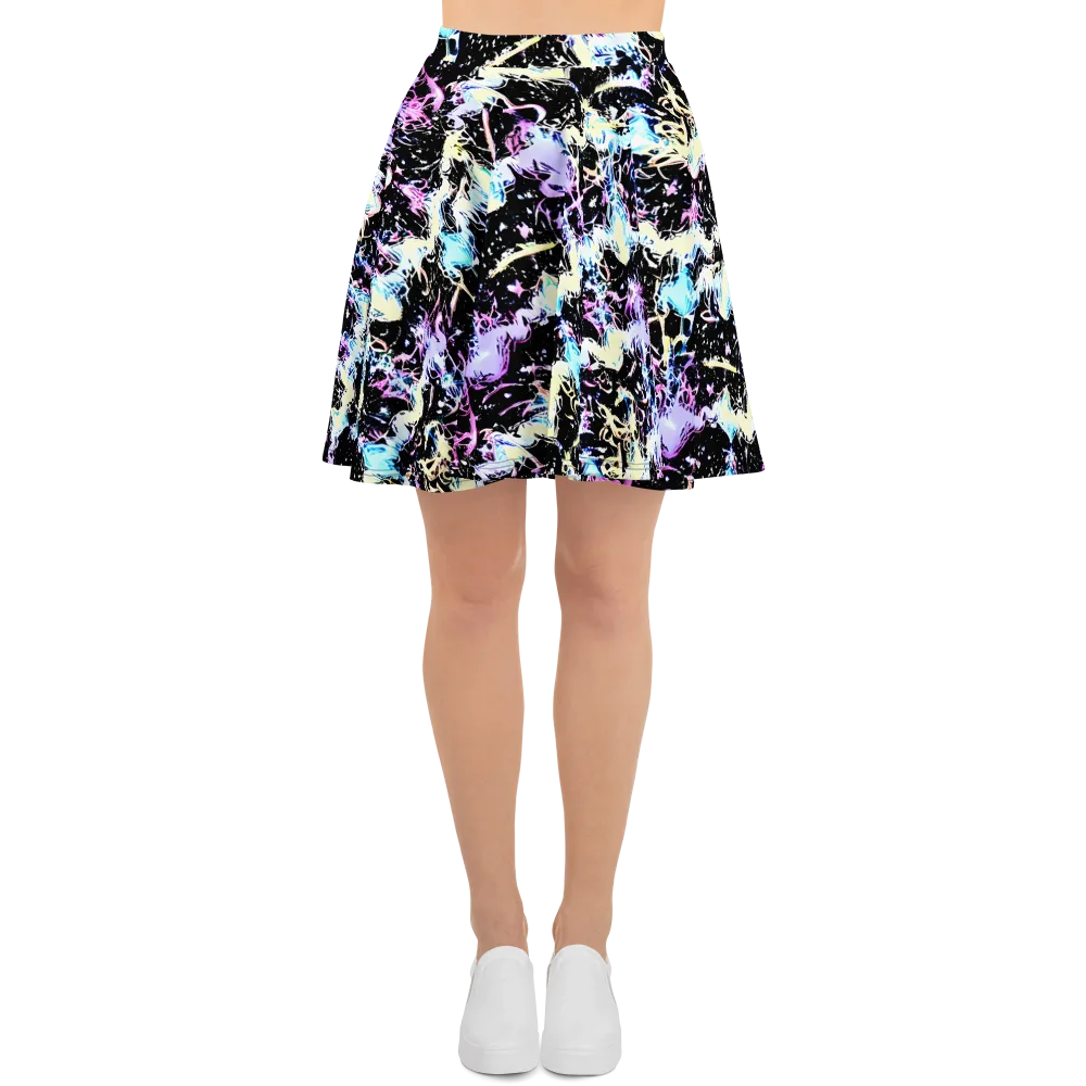 Midnight Botanica on Skater Skirt — Front