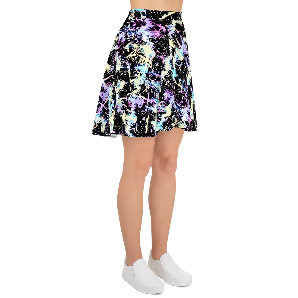 Midnight Botanica on Skater Skirt — Right