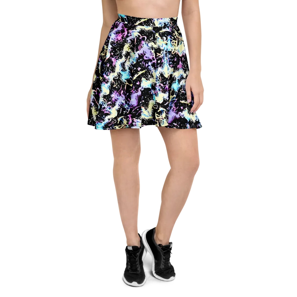 Midnight Botanica on Skater Skirt — Front