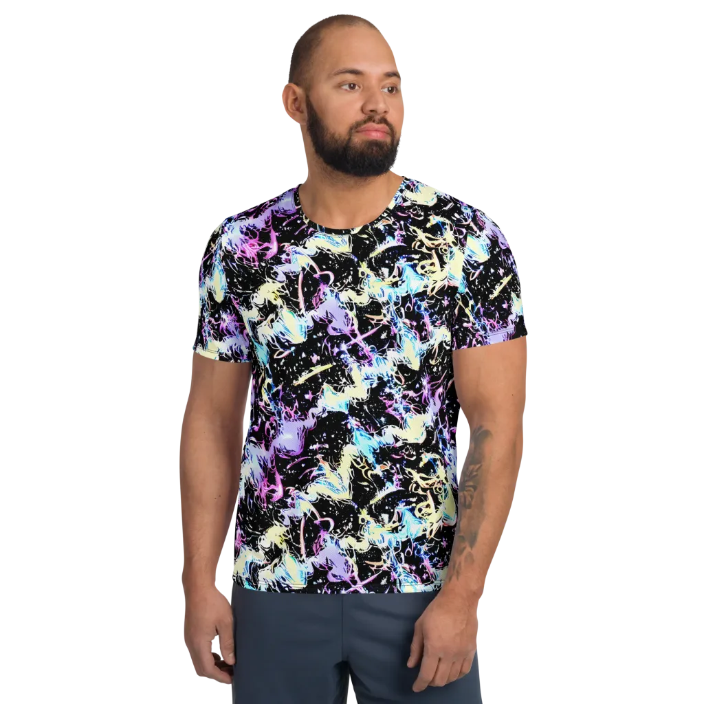 Midnight Botanica on Men's Athletic T-Shirt — Front
