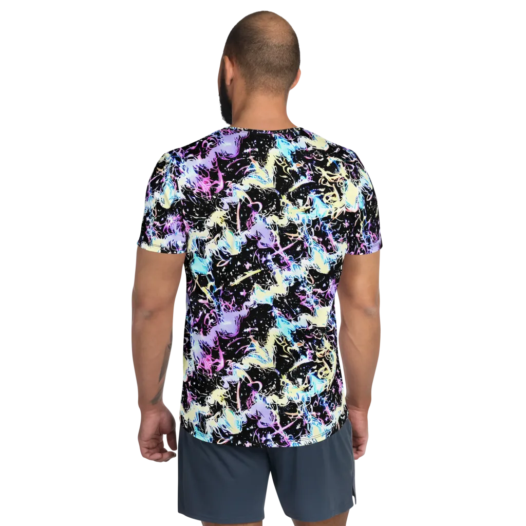 Midnight Botanica on Men's Athletic T-Shirt — Back