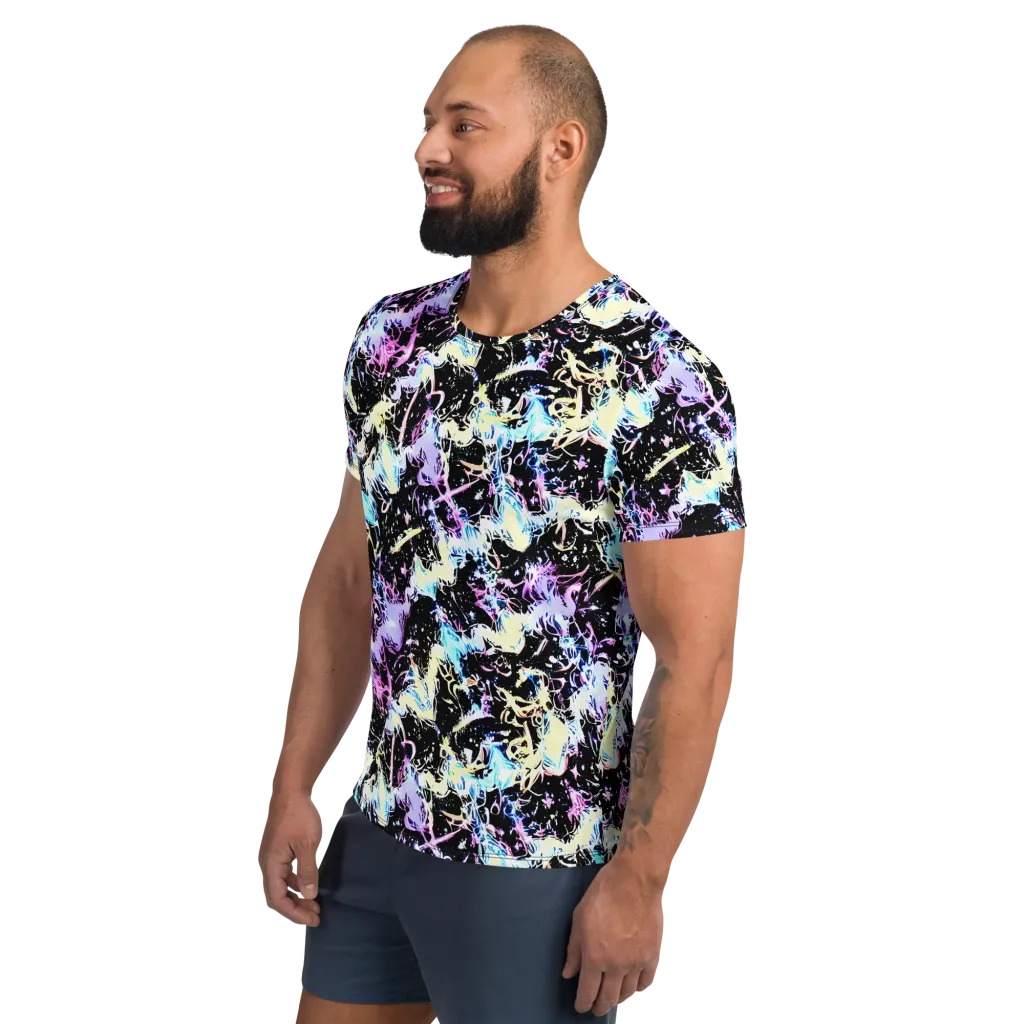 Midnight Botanica on Men's Athletic T-Shirt — Left