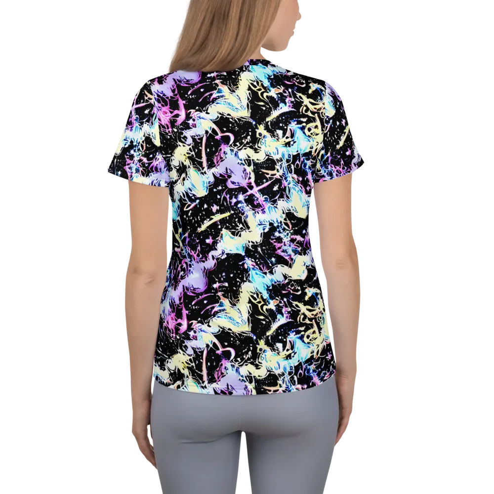 Midnight Botanica on Women's Athletic T-Shirt — Back