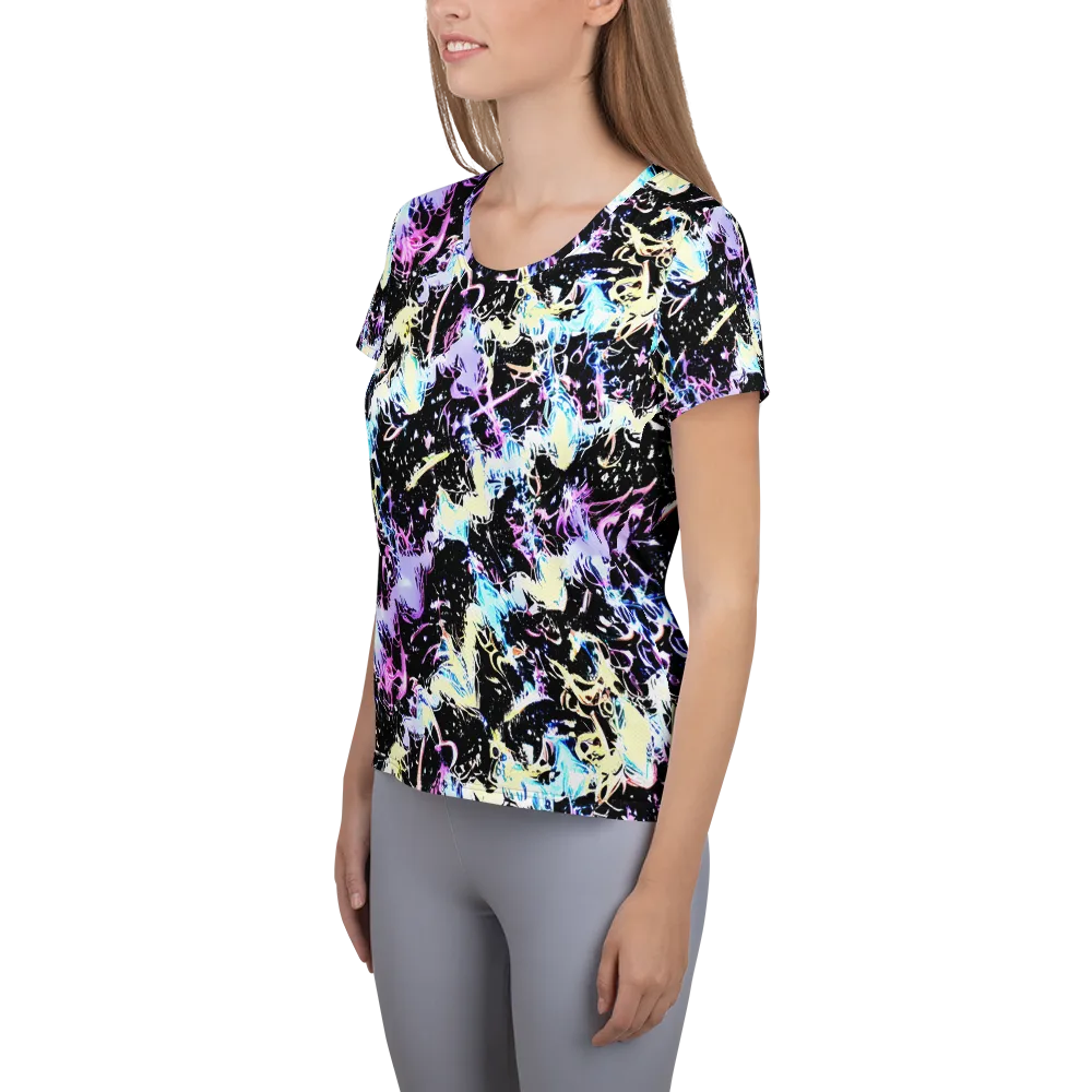 Midnight Botanica on Women's Athletic T-Shirt — Left