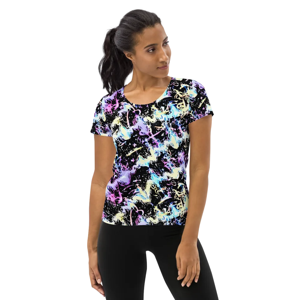 Midnight Botanica on Women's Athletic T-Shirt — Front
