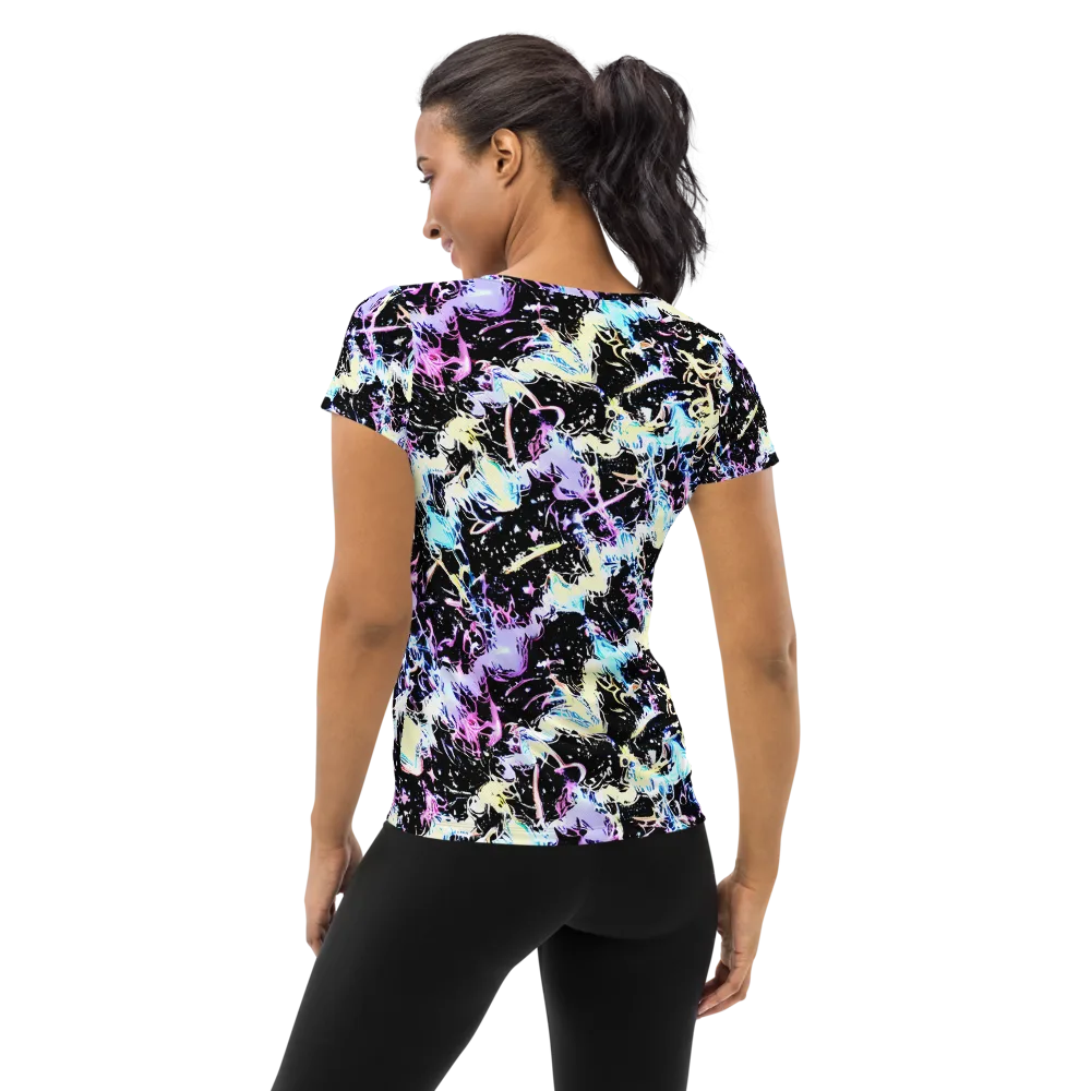 Midnight Botanica on Women's Athletic T-Shirt — Back