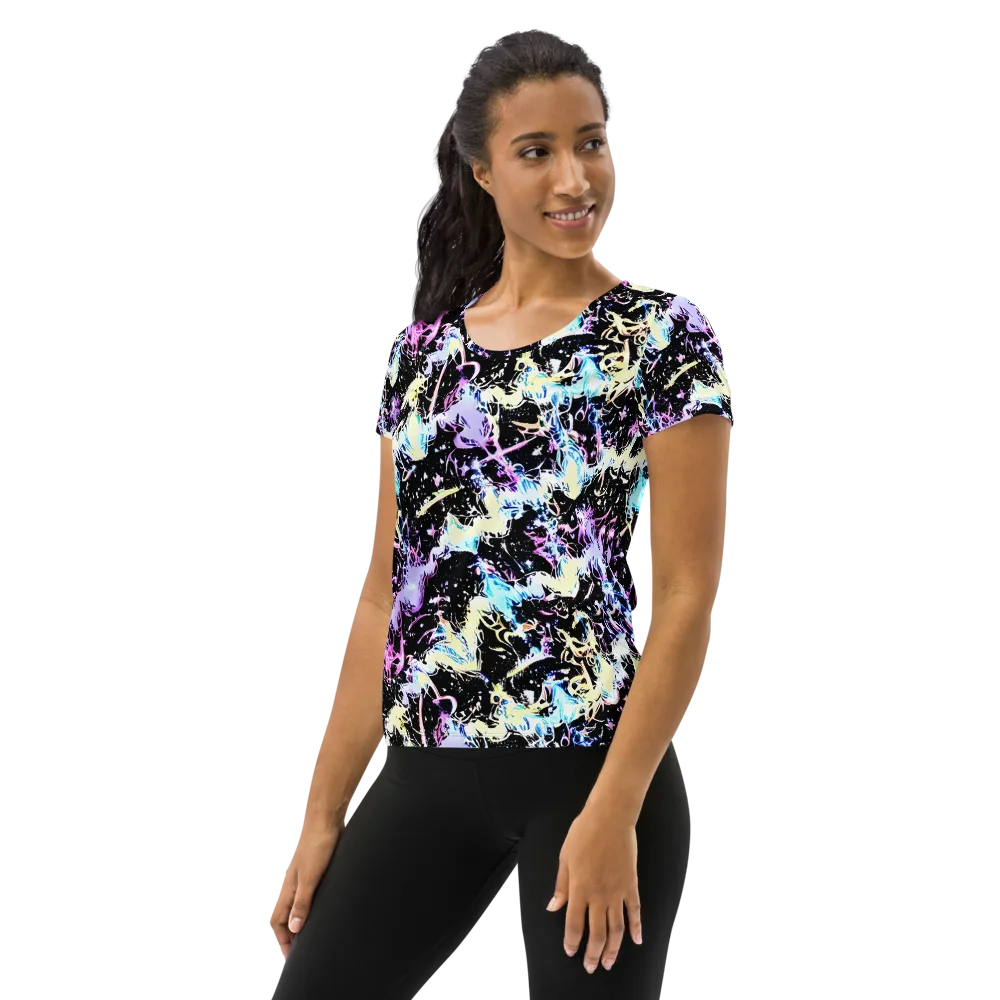 Midnight Botanica on Women's Athletic T-Shirt — Left