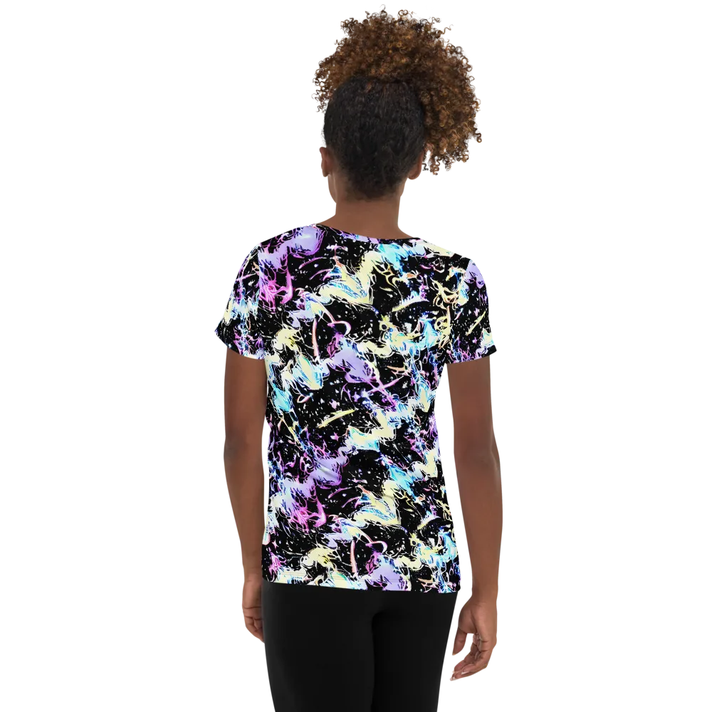 Midnight Botanica on Women's Athletic T-Shirt — Back