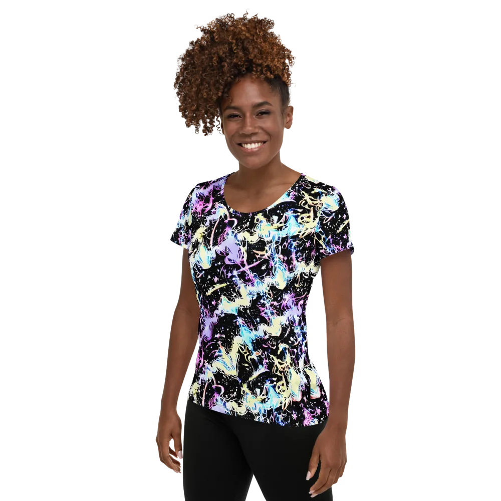 Midnight Botanica on Women's Athletic T-Shirt — Left