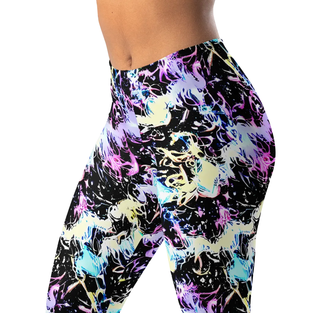 Midnight Botanica on Leggings — Left Front
