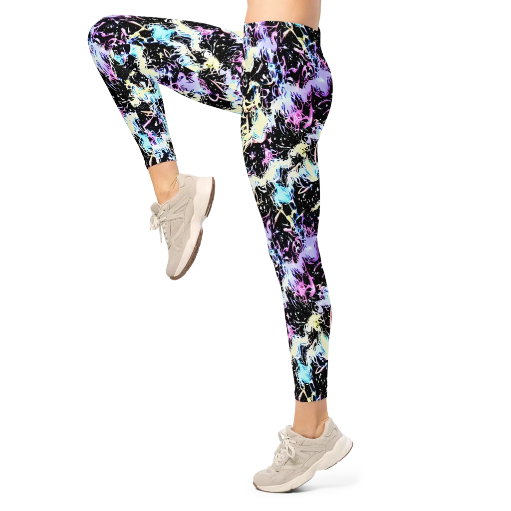 Midnight Botanica on Leggings — Left