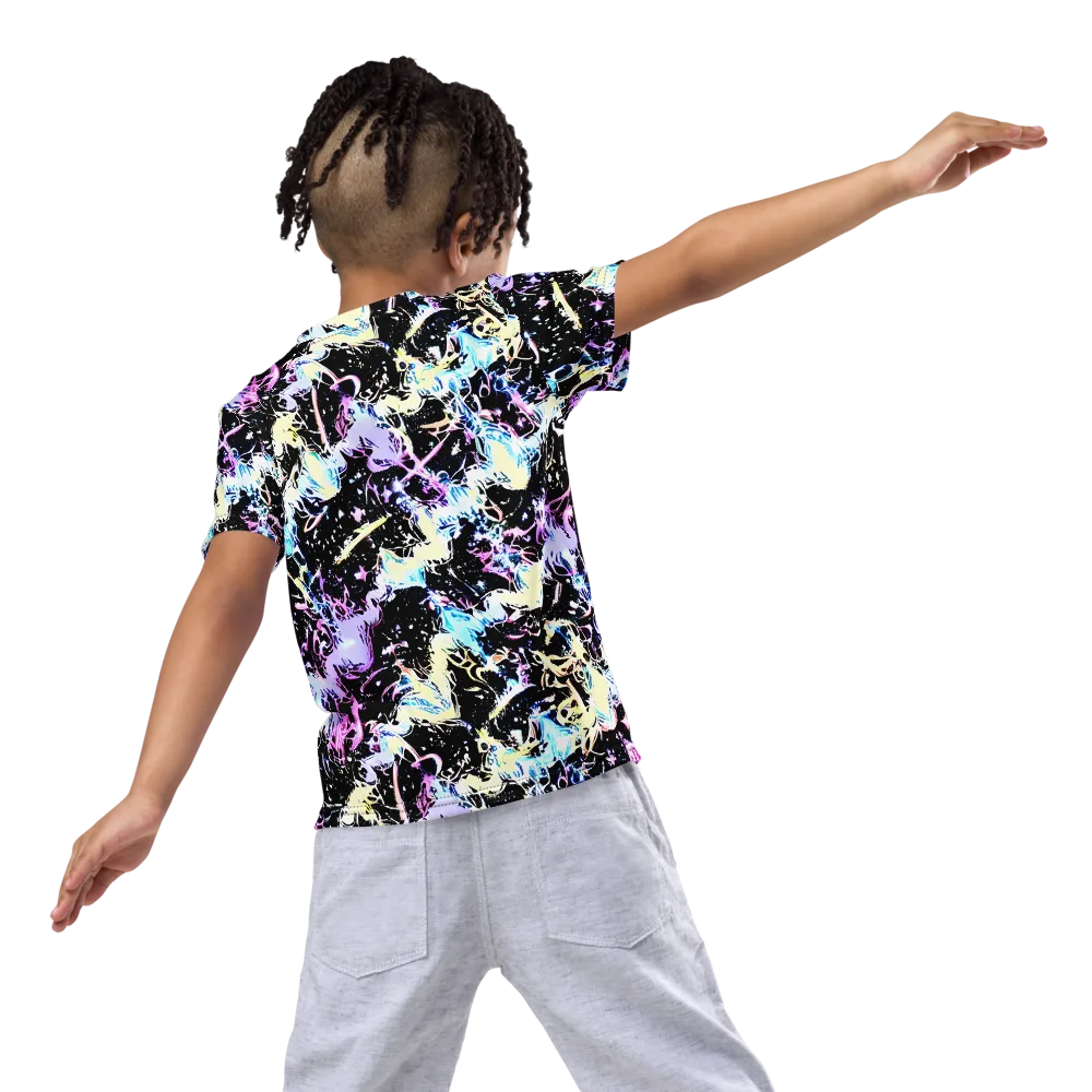 Midnight Botanica on Kids Crew Neck T-Shirt — Back