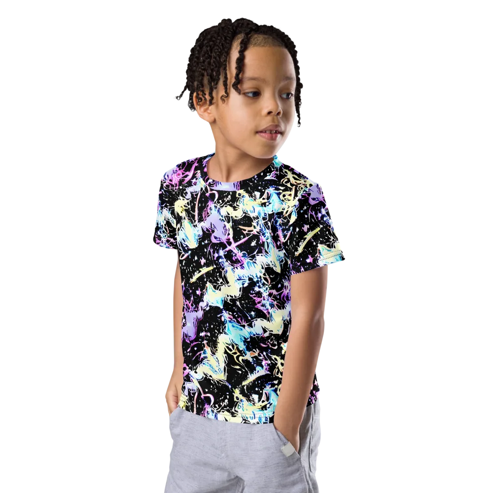 Midnight Botanica on Kids Crew Neck T-Shirt — Left Front
