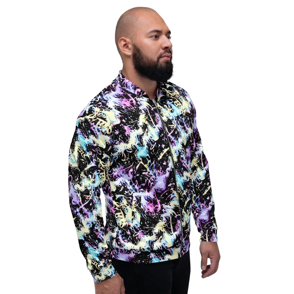 Midnight Botanica on Bomber Jacket — Right