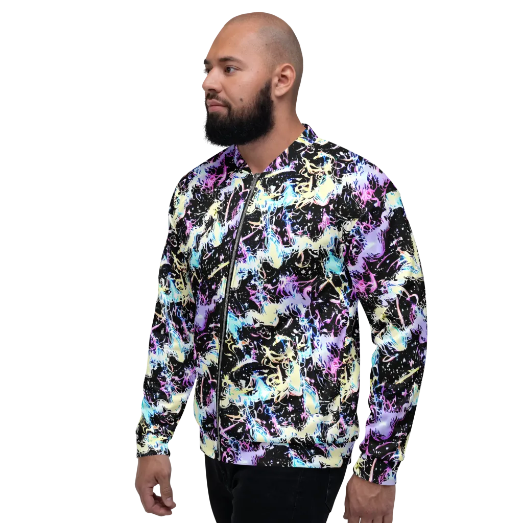 Midnight Botanica on Bomber Jacket — Left