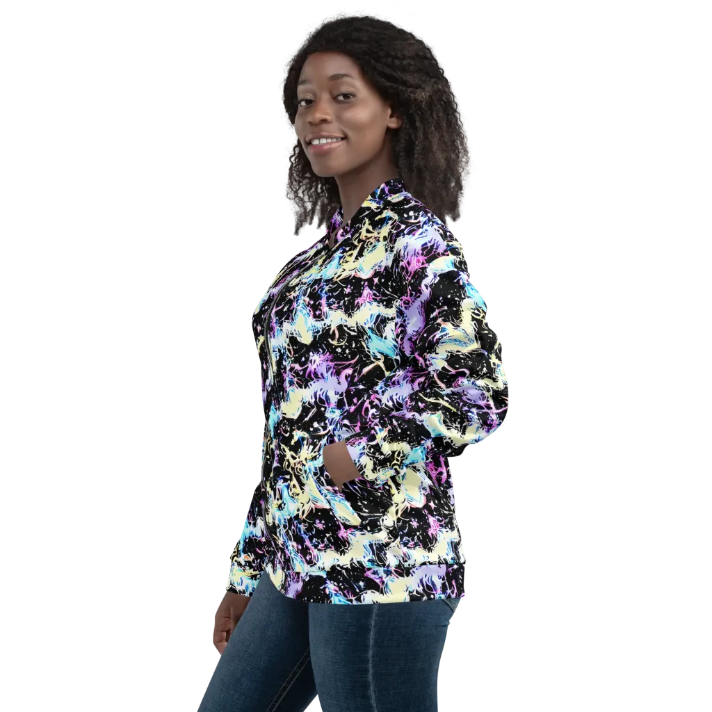 Midnight Botanica on Bomber Jacket — Left