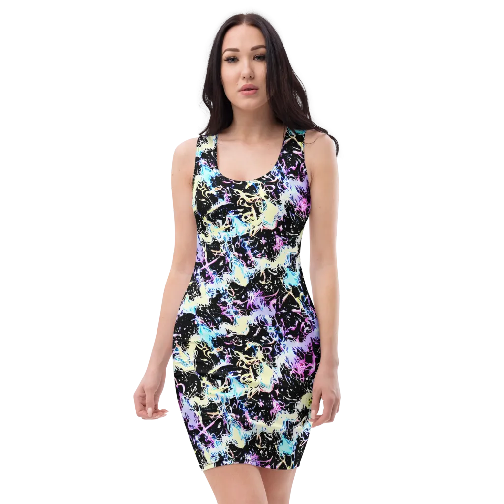 Midnight Botanica on Bodycon Dress — Front