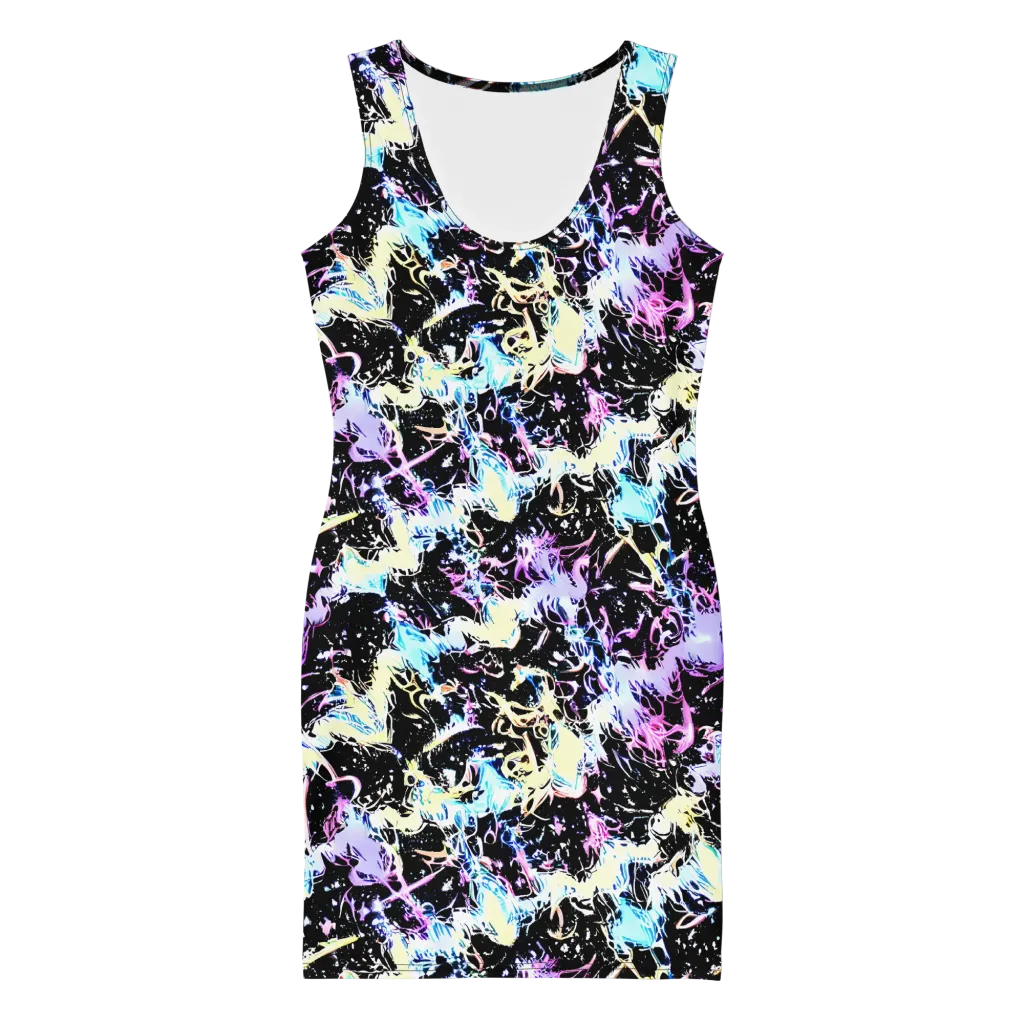 Midnight Botanica on Bodycon Dress — Front