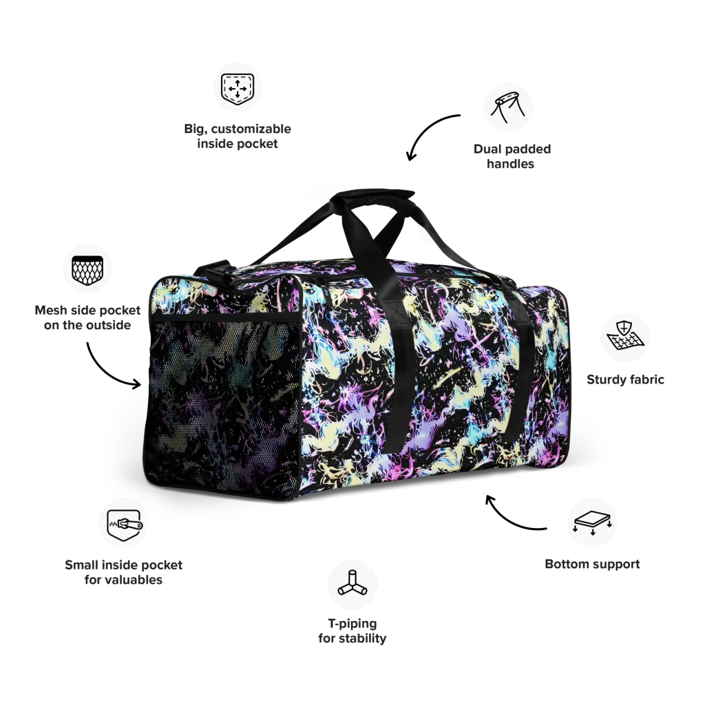 Midnight Botanica on Duffle Bag — Right Front