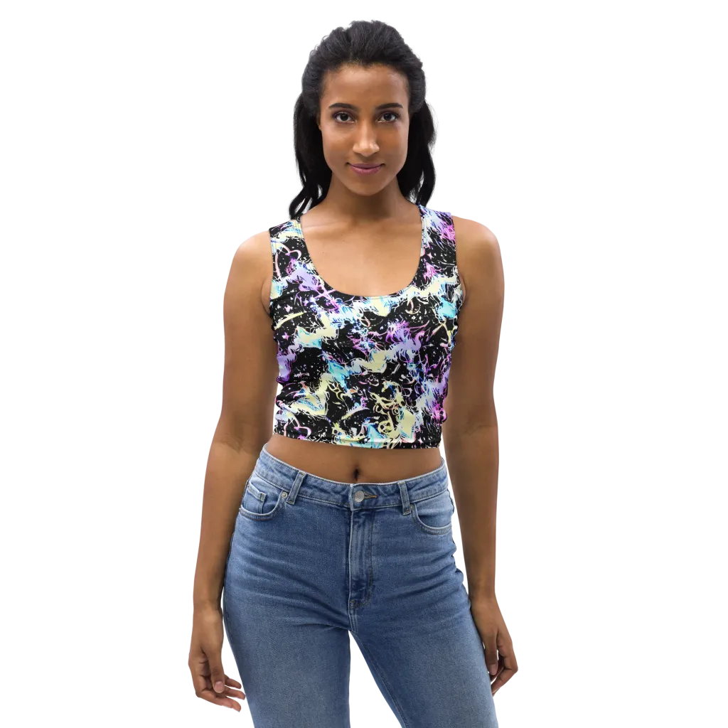 Midnight Botanica on Crop Top — Front